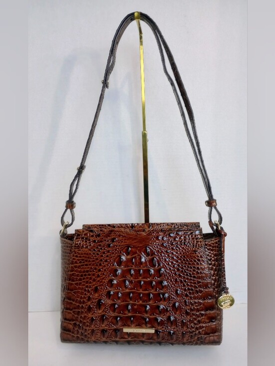 Brahmin Handbags - SOLD Brahmin Hillary Pecan Melbourne Croc Embossed Leather Crossbody Bag